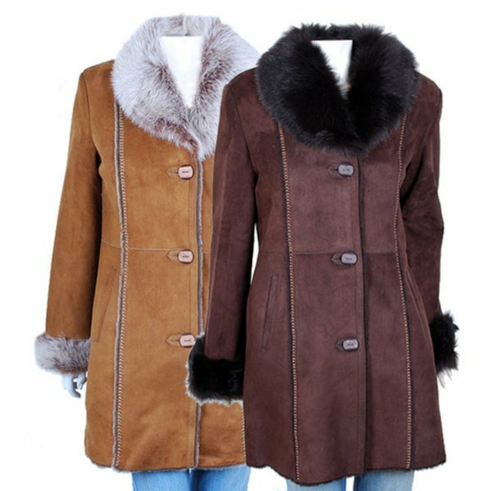 Aston Leather Genuine Shearling Coat